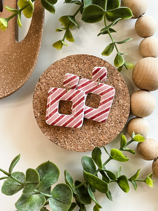 Modern Edge Earrings - Candy Cane