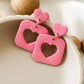 Texture Heart Squares - Strawberry Kiss