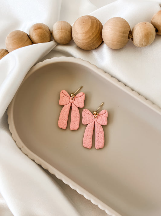 Lovers Bow Earring - Candy Heart