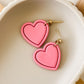 Beveled Heart Dangles - Strawberry Kiss