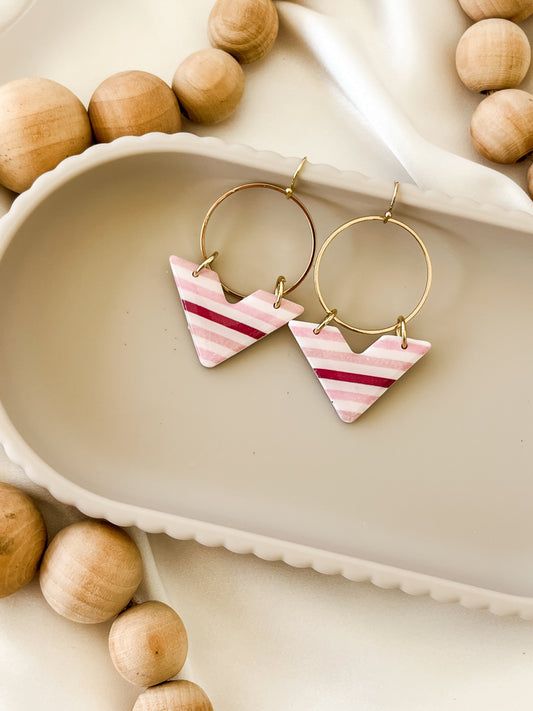 Victoria Statement Earring - Pink Stripes