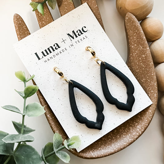 Dew Drop Earrings - Black