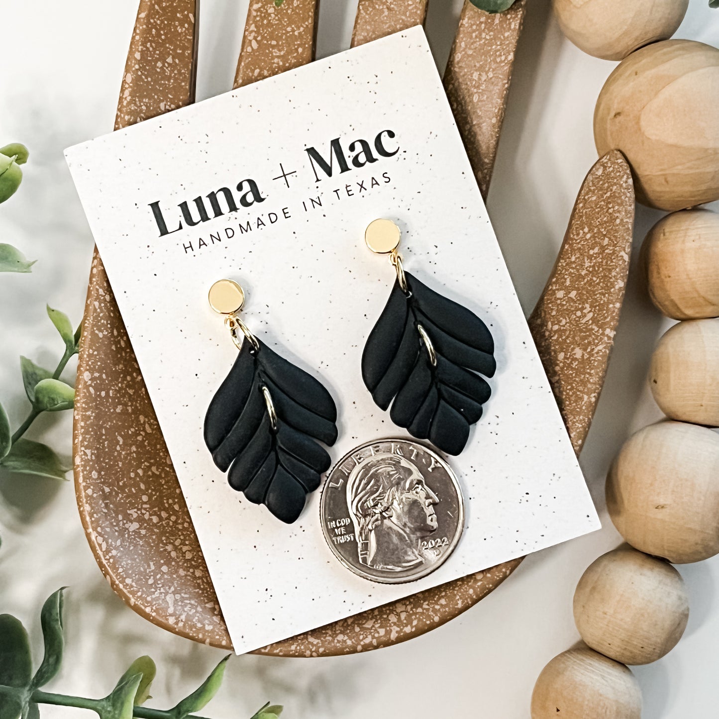 Garden Drop Earrings - Black