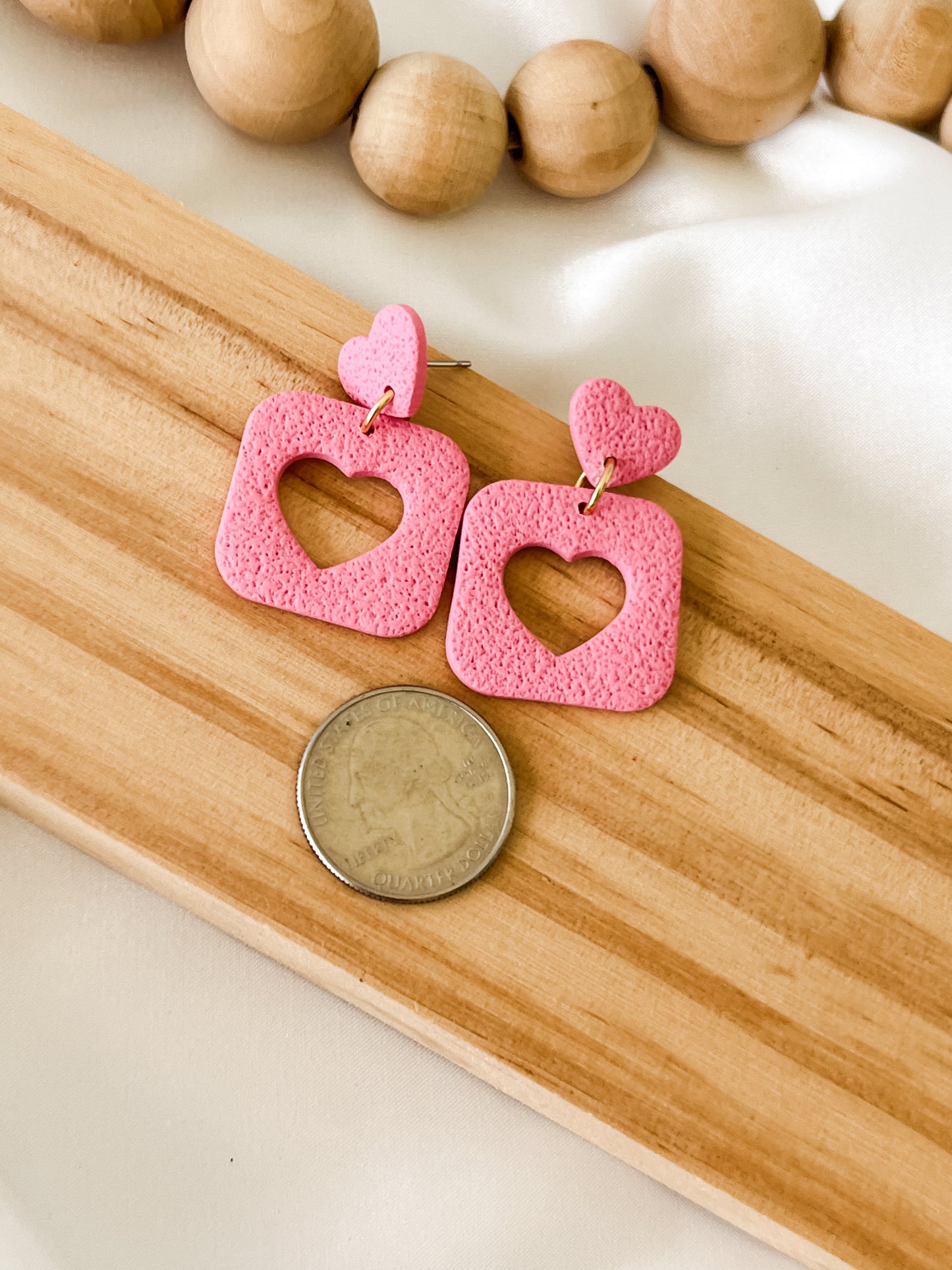 Texture Heart Squares - Strawberry Kiss